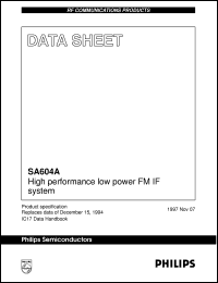 NE604AD datasheet: High performance low power FM IF system NE604AD