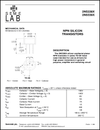 2N5338X datasheet: 100V Vce, 5A Ic, 30MHz NPN bipolar transistor 2N5338X