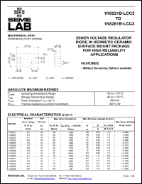 1N5231BLCC3 datasheet: 5.1V, 0.02A Reference diode 1N5231BLCC3