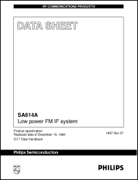 SA614AD datasheet: Low power FM IF system SA614AD