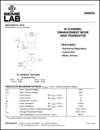 2N6659 datasheet: 60V Vdss N-Channel FET (field effect transistor) 2N6659
