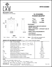 IRFN150SMD datasheet: 100V Vdss N-Channel FET (field effect transistor) IRFN150SMD