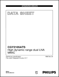 CGY2105ATS datasheet: High dynamic range dual LNA MMIC CGY2105ATS