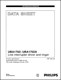 UBA1702A/C1 datasheet: Line interrupter driver and ringer UBA1702A/C1