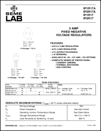 IP1R17AG-05-883B datasheet: 3.0A, 5V Negative Voltage Regulator IP1R17AG-05-883B