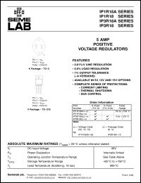IP3R18AV-05 datasheet: 5.0A, 5V Positive Voltage Regulator IP3R18AV-05