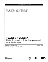 TEA1085T/C1 datasheet: Listening-in circuit for line-powered telephone sets TEA1085T/C1