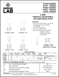 LM150AG datasheet: 3.0A Adjustable Positive Voltage Regulator LM150AG