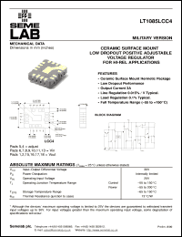 LT1085LCC4 datasheet: Adjustable Positive Voltage Regulator - Low Drop Out LT1085LCC4