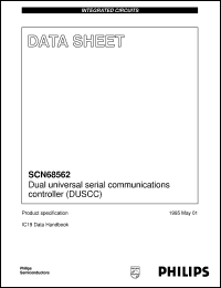 SCN68562C2A52 datasheet: Dual universal serial communications controller (DUSCC) SCN68562C2A52