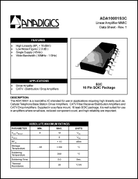 ADA10001S3C datasheet: CATV/TV/cable modem unconverter MMIC ADA10001S3C