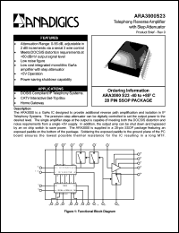 ARA3000S23 datasheet: Telephony reverse amplifier with step attenuator ARA3000S23