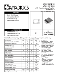 ATA01501S2C datasheet: AGC transimpedance amplifier ATA01501S2C