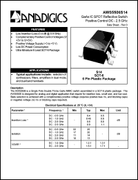 AWS5506S14 datasheet: GaAs IC SPDT reflective switch DC-2.5 GHz AWS5506S14