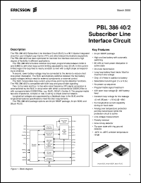 PBL38640/2SHT datasheet: Subscriber line interface circuit PBL38640/2SHT