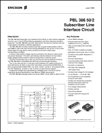 PBL38650/2SOS datasheet: Subscriber line interface circuit PBL38650/2SOS