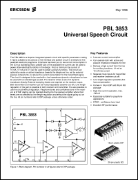 PBL3853N datasheet: Universal speech circuit PBL3853N