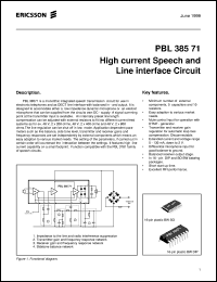 PBL38571/1NS datasheet: High current speech circuit PBL38571/1NS