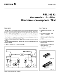 PBL38812/1SO datasheet: Voice-switch circuit for handsfree speakerphone TAM PBL38812/1SO