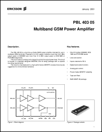 PBL40305 datasheet: Multiband GSM power amplifier PBL40305