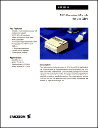 PGR20314 datasheet: APD receiver module for 2.5 Gb/s PGR20314
