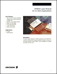 PGT20306 datasheet: 1620 nm DFB laser for supervisory channel applications PGT20306