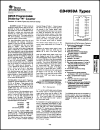 CD4059AE datasheet:  CMOS PROGRAMMABLE DIVIDE-BY-N COUNTER CD4059AE