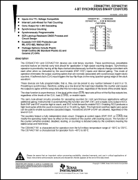 CD54ACT161F3A datasheet:  SYNCHRONOUS PRESETTABLE BINARY COUNTERS WITH ASYNCHRONOUS RESET CD54ACT161F3A