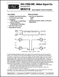 MX019TN datasheet: Quad digital control amplifier MX019TN