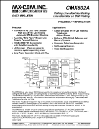 CMX602AP3 datasheet: Calling line identifier CMX602AP3