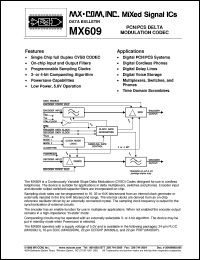 MX609LH datasheet: PCN/PCS delta modulation CODEC MX609LH