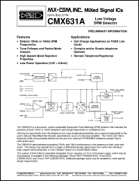 CMX631AD4 datasheet: Low voltage SPM detector CMX631AD4