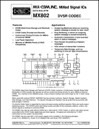 MX802LH datasheet: DVSR codec MX802LH