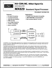 MX829DW datasheet: Baseband signal processor MX829DW