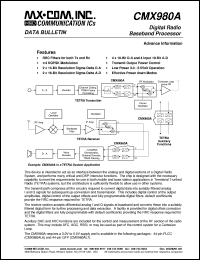 CMX980AL6 datasheet: Digital radio baseband processor CMX980AL6