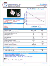 PLL2710A datasheet: Low current 2670-2740 MHz PLL (Phase Locked Loop) PLL2710A