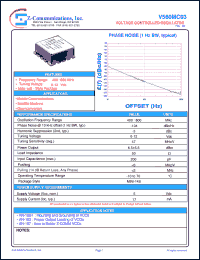 V560MC03 datasheet: 400-800 MHz VCO (Voltage Controlled Oscillator) V560MC03