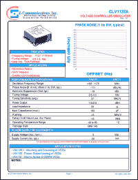 CLV1137A datasheet: 1100-1175 MHz VCO (Voltage Controlled Oscillator) CLV1137A