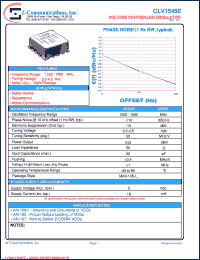 CLV1545E datasheet: 1500-1580 MHz VCO (Voltage Controlled Oscillator) CLV1545E