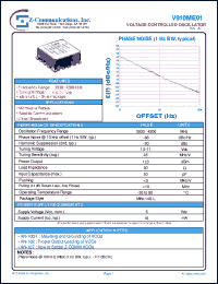 V910ME01 datasheet: 3930-4200 MHz VCO (Voltage Controlled Oscillator) V910ME01