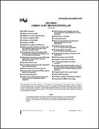 A83C196EA datasheet: CHMOS 16-bit microcontroller. 8 Kbytes of ROM, 3 Kbytes of code RAM, 1 Kbytes of register RAM, 40 MHz A83C196EA