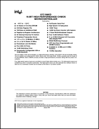 AN87C196KD datasheet: 16-bit high performance CHMOS microcontroller OTPROM, 32 Kbytes, 16 MHZ AN87C196KD