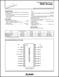 M34282M2-XXXGP datasheet: Single-chip 4-bit CMOS microcomputer. ROM 2048 words x 9 bits, RAM 64 words x 4 bits. Mask ROM. M34282M2-XXXGP