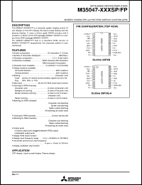 M35047-XXXFP datasheet: Screen character and pattern display controller M35047-XXXFP