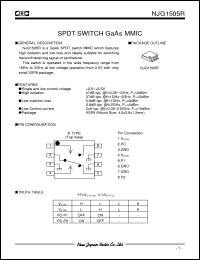 NJG1505R datasheet: SPDT switch  GaAs MMIC NJG1505R