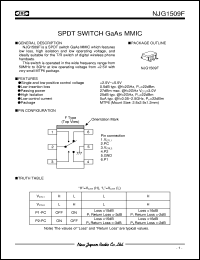 NJG1509F datasheet: SPDT switch  GaAs MMIC NJG1509F