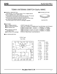 NJG1521PE1 datasheet: TDMA antenna switch  GaAs MMIC NJG1521PE1