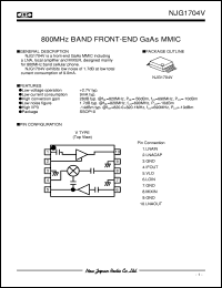 NJG1704V datasheet: 800MHz band front-end  GaAs MMIC NJG1704V