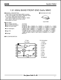 NJG1705V datasheet: 1.5/1.9GHz band front-end  GaAs MMIC NJG1705V