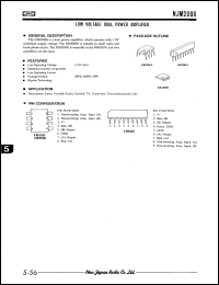 NJM2096M datasheet: Low voltage dual power amplifier NJM2096M